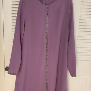 Elegant Purple Long Sleeve Dress